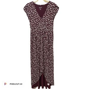 Isabel maternity knit wrap maroon/white sleeveless size S